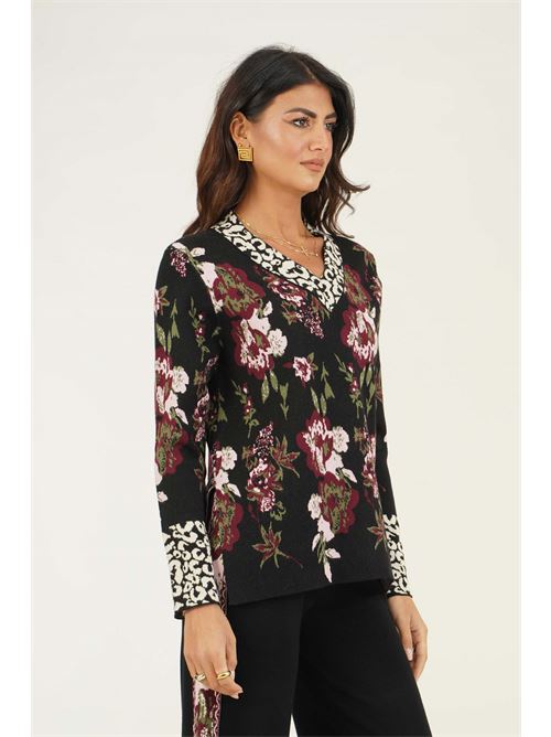 Maglia in viscosa fantasia LAFTY.LIE | 23V187NERO FANTASIA